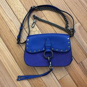 Rebecca Minkoff Leather Suede Crossbody - small purple blue